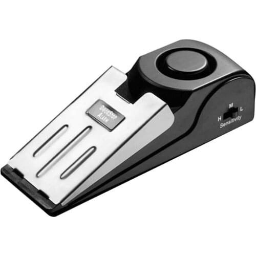 120DB Mini Wireless Vibration Alarm Door,Stop Alarm, for Home Wedge Shaped Stopper,Alert Security System Blocking System