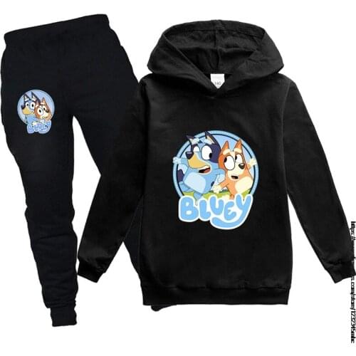 Disney Kids Tracksuit Girls Clothes Set bingo bluey Hoodies and Pants Children Sportwear Clothing Fashion Sport Suit
