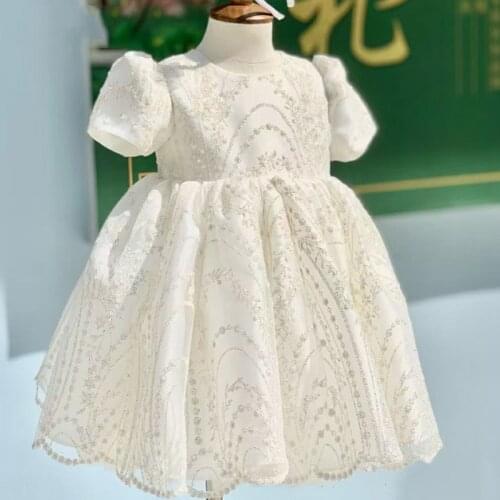 Baby 1st Birthday Wedding Party Dress Girl Princess Dress Kids Sequins Dresses For Girl Baptism Vestidos Teen Boutique Ball Gown