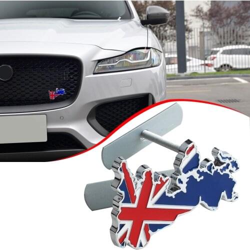 For Land Rover Jaguar Bentley Defender Freelander Discovery Rover Range Sport Grill United Kingdom XF XE XJ Flag Logo Badge 3D