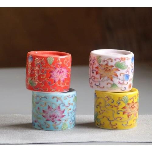 Enamel Color Ceramic Cover Purple Sand Teapot Gaiwan Ceramic Pot Cover Holder Tea Set Mat Kombucha Kung Fu Tea Set Tools