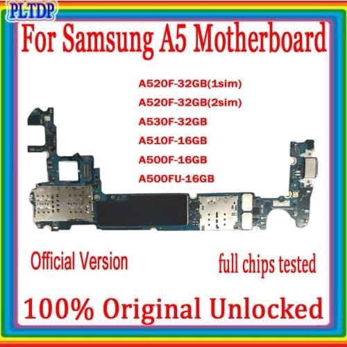 Good tested for Samsung Galaxy A5 A520F A530F A510F A500F A500FU Motherboard,100% Original unlocked For Galaxy A5000 Logic Board