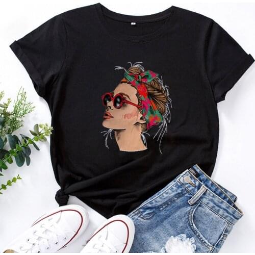 90s Aesthetic T Shirt Women Summer Cotton Woman Tshirt Top Fashion Womens T-shirts Round Neck Casual Tee Shirt Femme