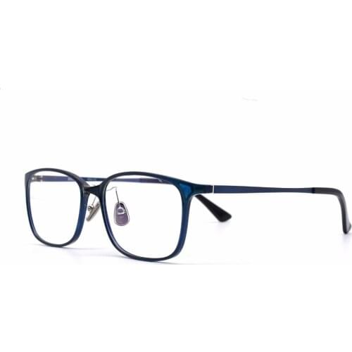 HKUCO Casual Horned Rim Rectangular Blue Frame Clear Lens Eye Glasses Frame