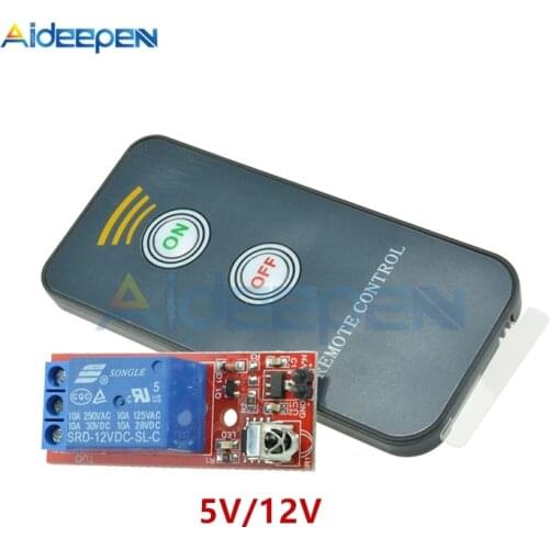 1 Channel DC 5V 12V Infrared IR Remote Switch Control Relay Module 1 CH Relay Driving Board Controller For Arduino DIY