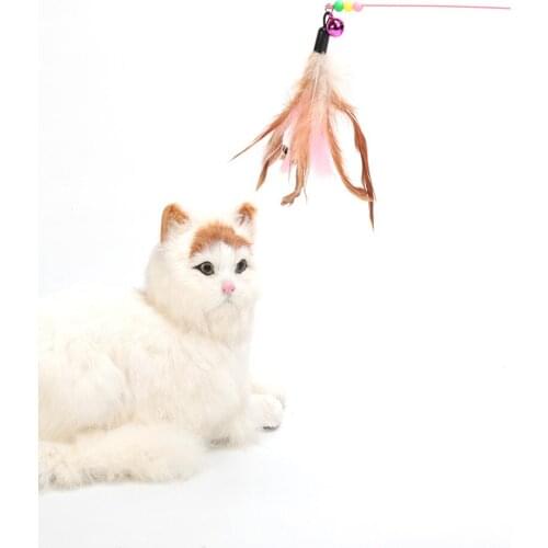 Cat Toy Cat High Toughness Two-color Feather Steel Wire Tease Cat Stick Cat Interactive Training Toy Cat Supplies