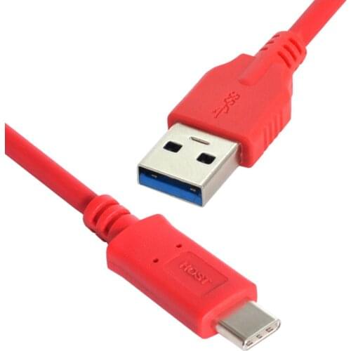 USB 3.1 Type C Cable Male USB C Host to Standard USB3.0-A Male Device OTG Data Cable red color 100cm for Laptop Phone