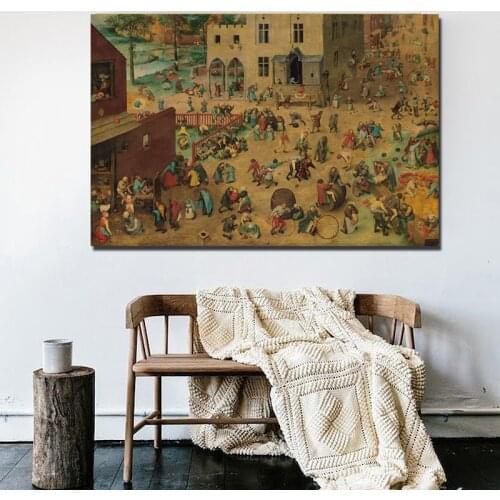 Pieter Bruegel Market People Scene Canvas Painting Prints Living Room Home Decor Modern Wall Art Oil Painting Posters Pictures