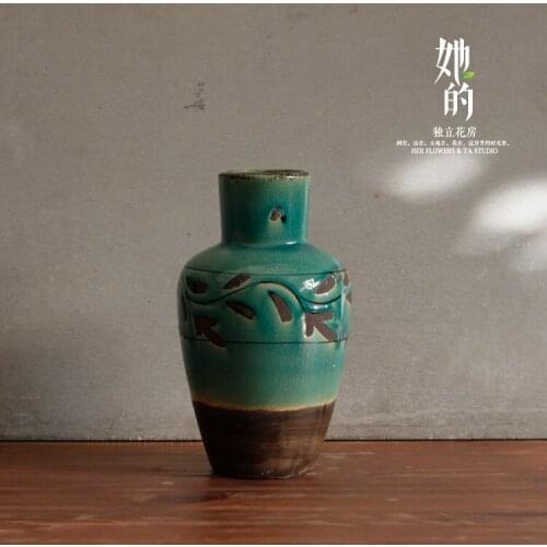 [ Her ] Yu Li classical glazed vase flowers dried flowers into the home space soft-mounted flower
