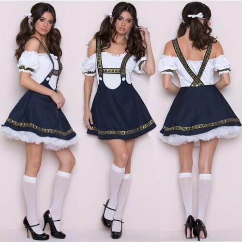 Halloween German Oktoberfest Bavaria National Performance Dress Bar Beer Sister Maid Skirt Costume
