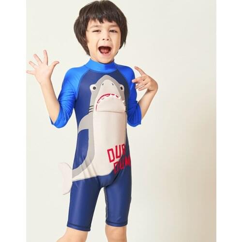 Julysand Boys Swimwear Handsomne One Piece Swimsuit Kids Shark Cartoon Printed UPF 50+ High-end Bathing Suit for Boy