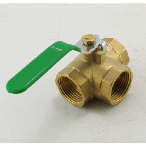 Female Brass Ball Valve Three Way 3/4" BSPP Connection