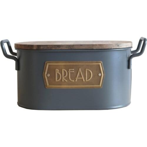 Metal Bread box, wood cover and cutting Board-Multi Use-storage, kitchen container galvanized