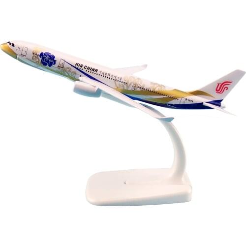 Alloy Metal Air China A330 Purple Peony Airlines Airplane Model China Airbus 330 Plane Model Stand Aircraft Kids Gifts 16cm