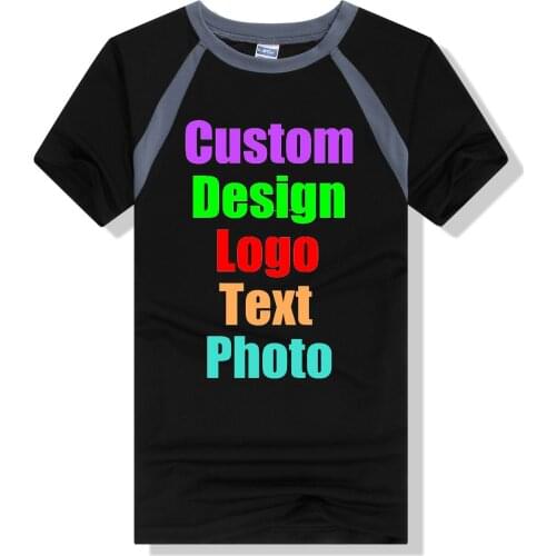 Mens Unisex Quick Dry T shirts Custom Logo Photo Printed Patchwork Female Man Male Cool Boy Tops Basic Summer DIY Team T-shirts