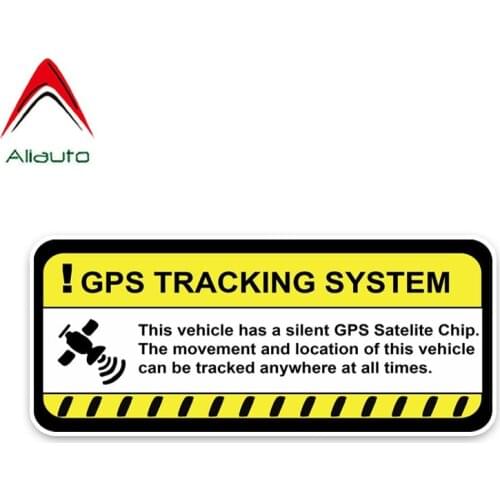 Aliauto Warning Car Sticker GPS Tracking System Waterproof Decoration Decals Automobile Motorcycles Accessories PVC,10cm*8cm