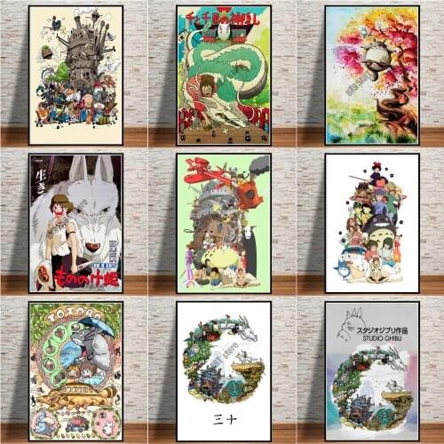 Canvas Painting Wall Art Totoro Japan Anime Miyazaki Hayao Posters and Prints Home Decor Pictures for Living Room Decoration