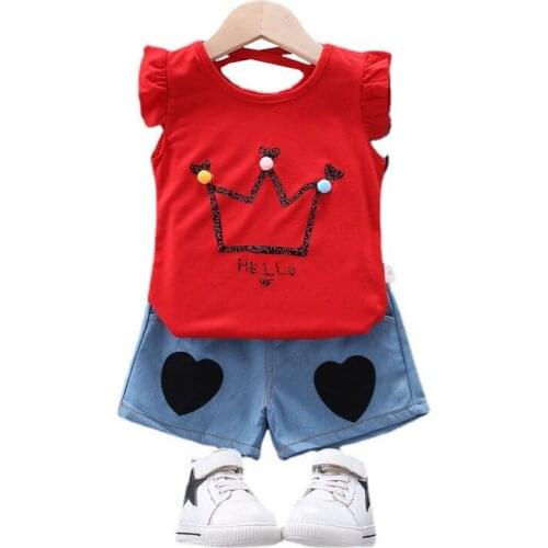 New Fashion Summer Baby Clothes Suit Children Girls Cartoon Casual Vest Shorts 2Pcs/sets Toddler Sport Clothing Kids Tracksuits