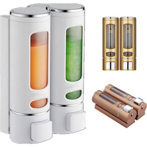 Single/Double 400ml Soap Dispenser Wall-mount Shower Bath Shampoo Dispenser Liquid Soap Container Bathroom Washroom Accessories