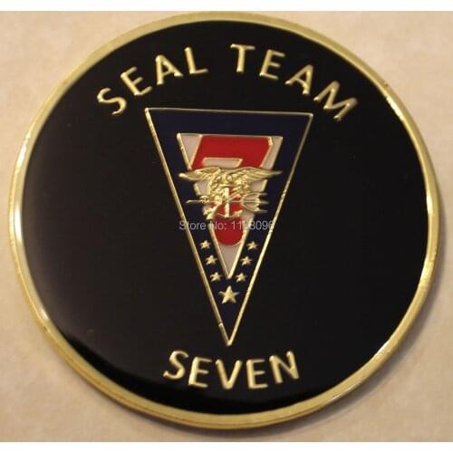 Wholesale and retail Low price Naval Special Warfare SEAL Team Epoxy Version Navy Challenge Coin cheap custom eagle coins