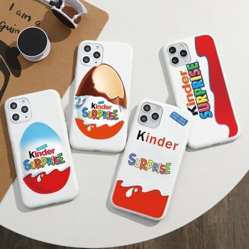 Hot fun egg kinder joy glossy Case For iPhone 11 Pro X XR XS Max 7 8 6 Plus Chocolate surprise Box Soft silicon Phone Cover Capa