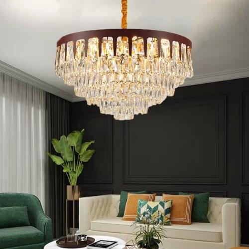 Light luxury crystal chandelier post modern minimalist Hong Kong style dining room lamp bedroom lamp crystal lamp