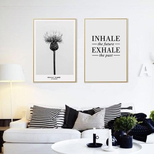 Scandinavian Sea Flower Feather Canvas Wall Art Poster Canvas Posters And Prints Landscape Wall Art Painting Living room decor