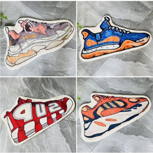 Special-Shaped Creative Faux Cashmere Trendy Carpet,Bedroom Bedside Decorative Mat,Entrance Door Absorbent Plush Living Room Rug