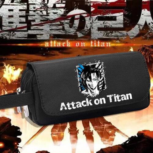 Anime Attack on Titan Levi Ackerman Pen Bag Fashion Student High Capacity Pencil Case Storage Bag Stationery Cosplay Gift