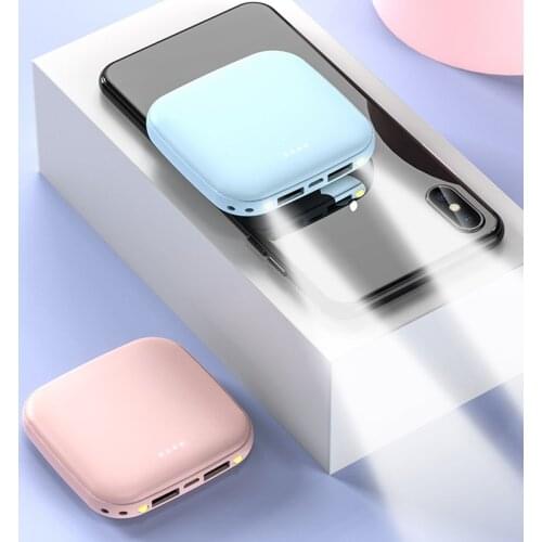 Slim Mini Power Bank 5000mAh Portable PowerBank 5000 mAh USB Typc C PoverBank External Battery Charger For Xiaomi Banks