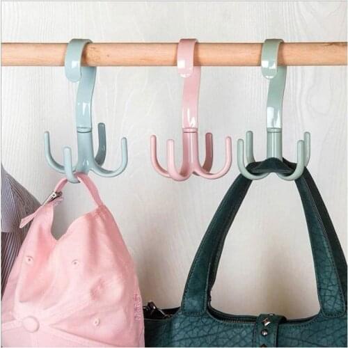 Rotating Hook Four-claw Storage Hook Hanger Wall Hook Key Chains Hook Key Holder Wall Bathroom Accessories Coat Hook