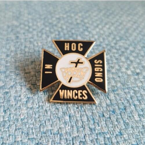 1" Malta Cross Knights Templar Commandery Masonic Lapel Pin