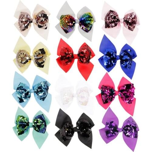 20pcs/lot DIY Glitter Sequin Handmade Bow Fashion Children Headband Girls Hairpin Birthday Gifts Accessories for Woman