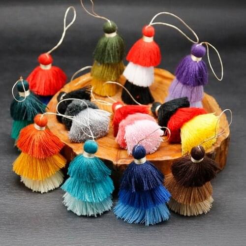 3pcs 75mm Poly Cotton Tassel Charms Pendant For Jewelry Making Necklace Key Chain Bag Clothing Decor DIY Jewelry Findings Craft