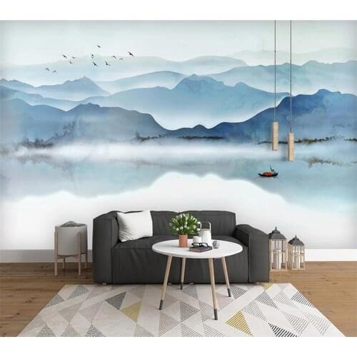 Beibehang Customized 3d large-scale mural new Chinese style landscape ink landscape TV sofa background wall обои papel de parede