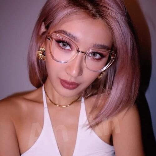 80036 TR90 Anti blue Light Ladies Cat Eye Glasses Frame Spring Legs Men Women Optical Fashion Computer Eyeglasses