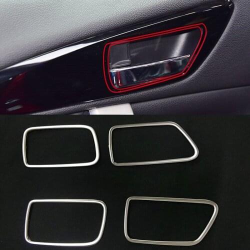 Car Styling 4PCS ABS Plastic Interior Car Door Handle Bowls Frame Cover Trim For Mitsubishi Eclipse Cross 2018 2019