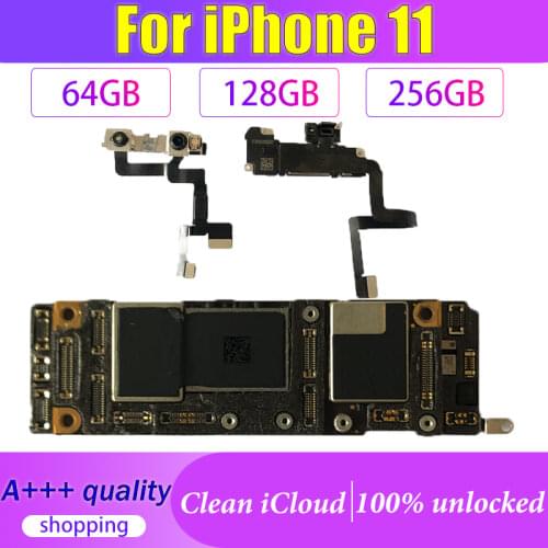 Free shipping For iPhone 11 With Face ID motherboard Global & USA version For iPhone 11 unlocked Logic Board Support LTE 4G