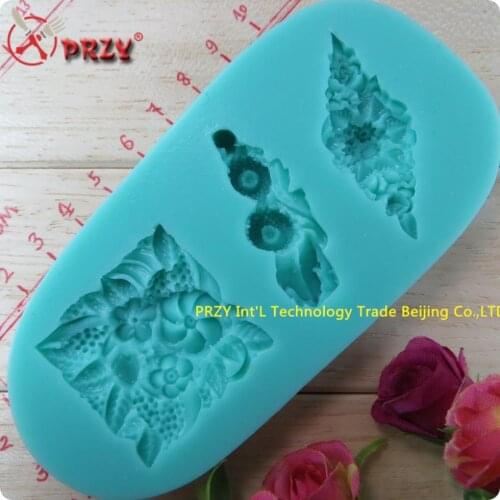 Flowers New style large wholesale chocolate silicon mold fondant Cake decoration mold (si271)