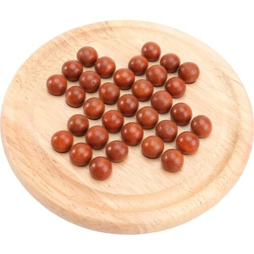 Wooden Europe Board Single Chess Peg Solitaire Diamond Move Independently Cognitive Ability Classical Educational Toys