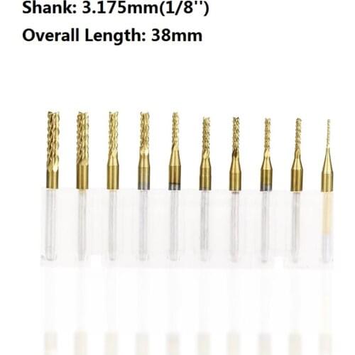 PCB Milling Cutter CNC Milling Bit 0.5mm Paw Carbide End Mill Coated1.6-3.175mm For PCB Machine