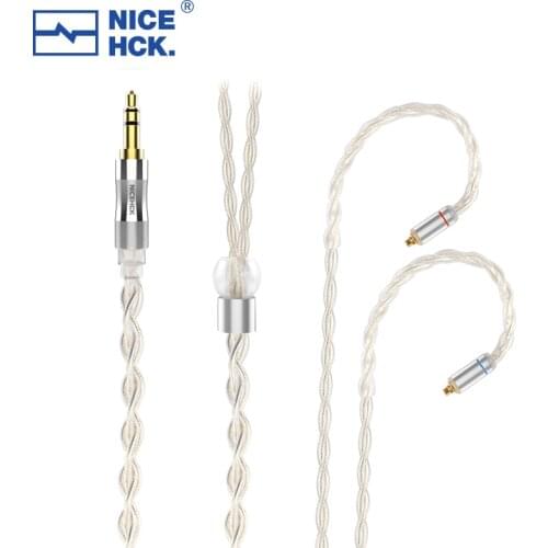 NiceHCK SilverDay Cable 5N Silver Plated OCC HIFI Earphone Wire 3.5/2.5/4.4mm MMCX/2Pin/QDC Pin For Lofty Topguy A7 Pink Lady