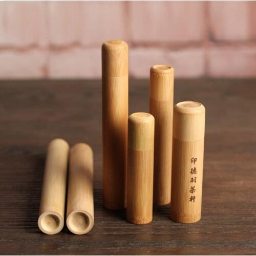 Organic Bamboo Loose Tea Caddy Airtight Tea Ceremony Incense Tube Travel Toothbrush cas Health Tea Can Storage Cosmetic box tin