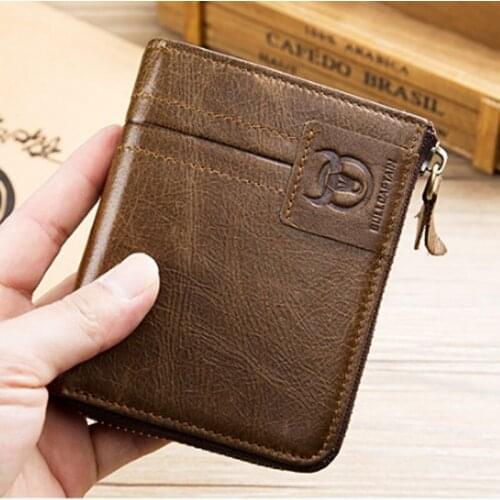 BULL CAPTAIN Cow Leather Men Wallet Fashion Coin Pocket Brand Multifunction Men Purse High Quality Male Card ID Holder
