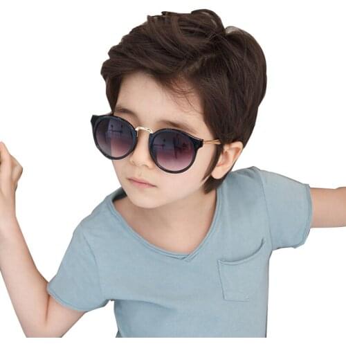 Round Metal Child Sunglasses for Boys Girl Fashion Oversized Kids Sun Glasses Baby Vintage Goggle Uv400 Infant Gafas Oculos 2020