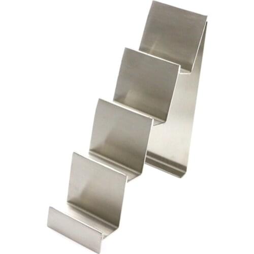 Dull polish silvery purse wallet bag holder display rack showing stand 4 Tiers stainless steel wallet holder standing