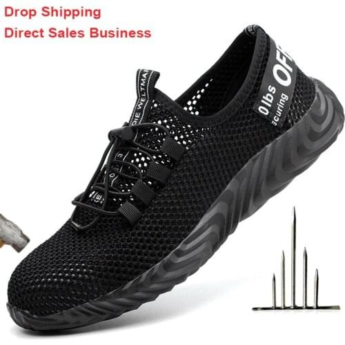 Shoes Male Safety Shoes Breathable Wild Survival Steel Toe Intermediate Plate Anti Slip Anti Smashing Work Shoes Men Work Boots