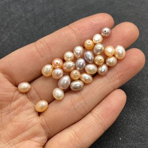 Natural Freshwater Baroque Pearls Round White Loose Spacer Beads Making Pendant Necklace Jewelry DIY Accessories 10 Pieces/pack