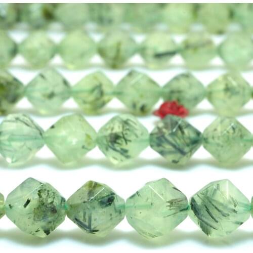 Natural Green Prehnite Faceted Star Cut Loose Beads Wholesale Gemstone Semi Precious Stone Bracelet Necklace Diy Jewelry Making