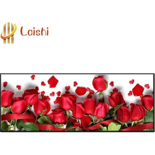 New Large-size decorative painting, red roses Round diamond painting diamond painting embroidery Home Decor diamond mosaic gift